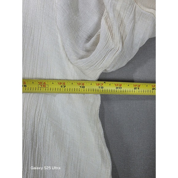 Paisley Vine Women's Tunic Blouse XL 3/4 Bell Sleeve Creme Fairy Bohemian Ruffle - Picture 5 of 7